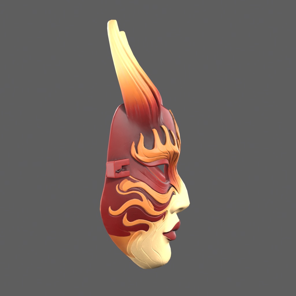 Fire Oni VR – flame-horned oni mask【VRChat / PC & Quest / MA】