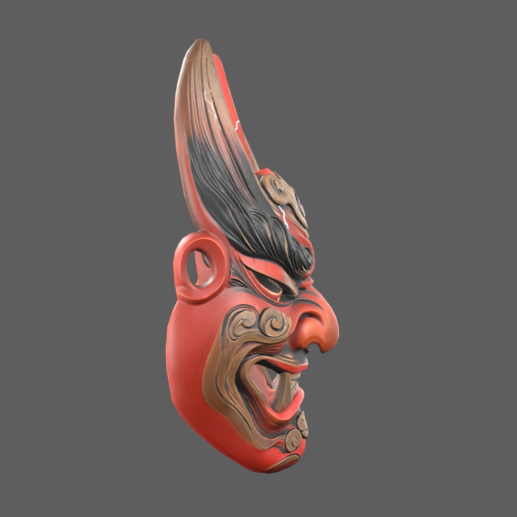 Thunder Oni VR – storm oni mask【VRChat / PC & Quest / MA】