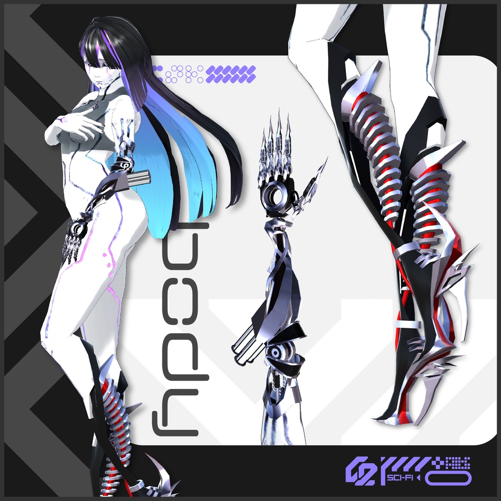 オリジナル3Dモデル『影法師 紫電 大鴉 -オオガラス-』