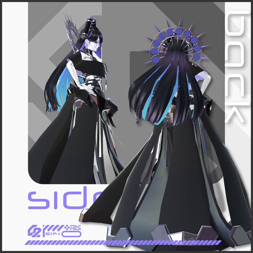 オリジナル3Dモデル『影法師 紫電 大鴉 -オオガラス-』