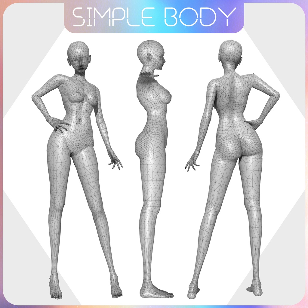 【再販OK】3Dアバター素体モデル「ES-FC01」