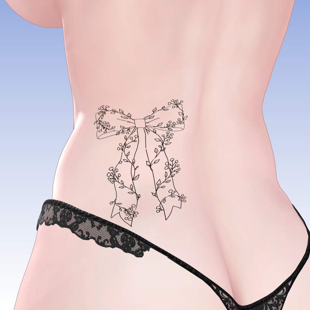 tattoo texture【Gypsophila Ribbon Set】