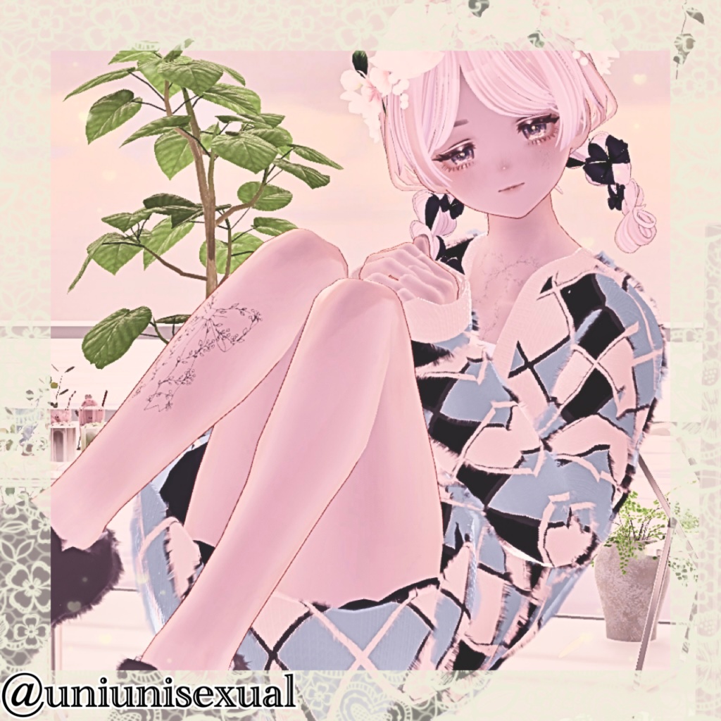 tattoo texture【Gypsophila Ribbon Set】