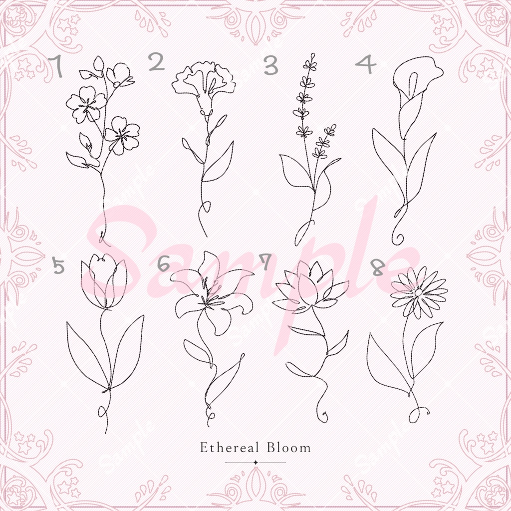 【無料】tattoo texture《Line Art Set》