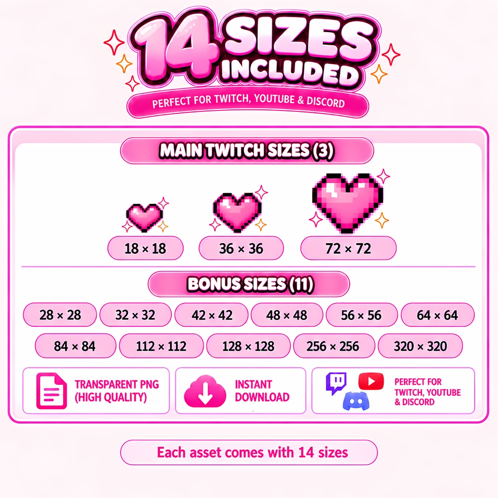 【21点】ピンクゲーマーガール 配信素材 サブバッジ・ティアバッジ・フレア | Cute Pink Gamer Sub Badge Pack