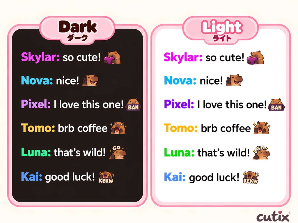 【30 Emotes】カピバラの配信スタンプ 全30種 | Dawdle Capybara Twitch Emotes | Twitchエモート・ Discord絵文字・YouTube絵文字