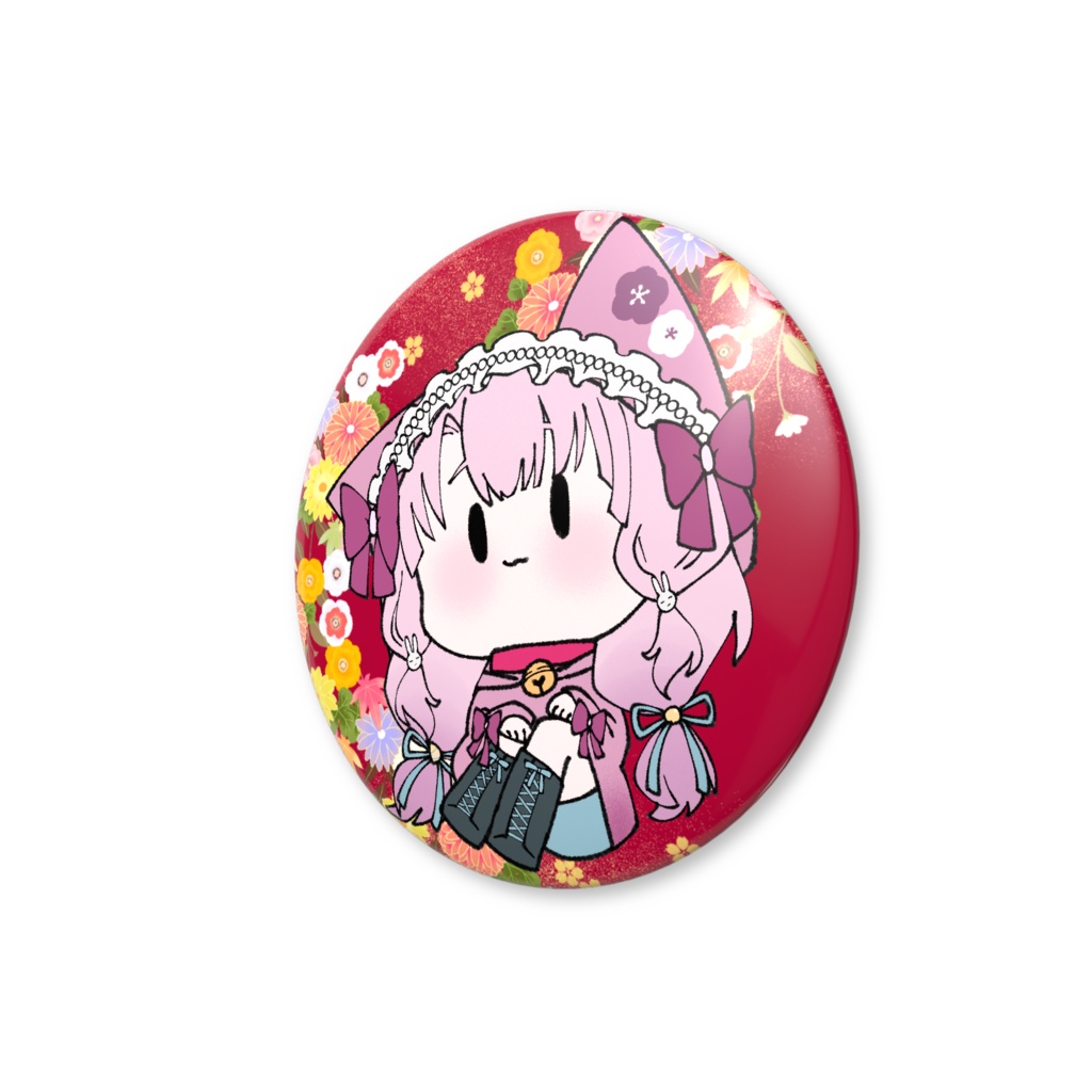 猫パーカー缶バッジ