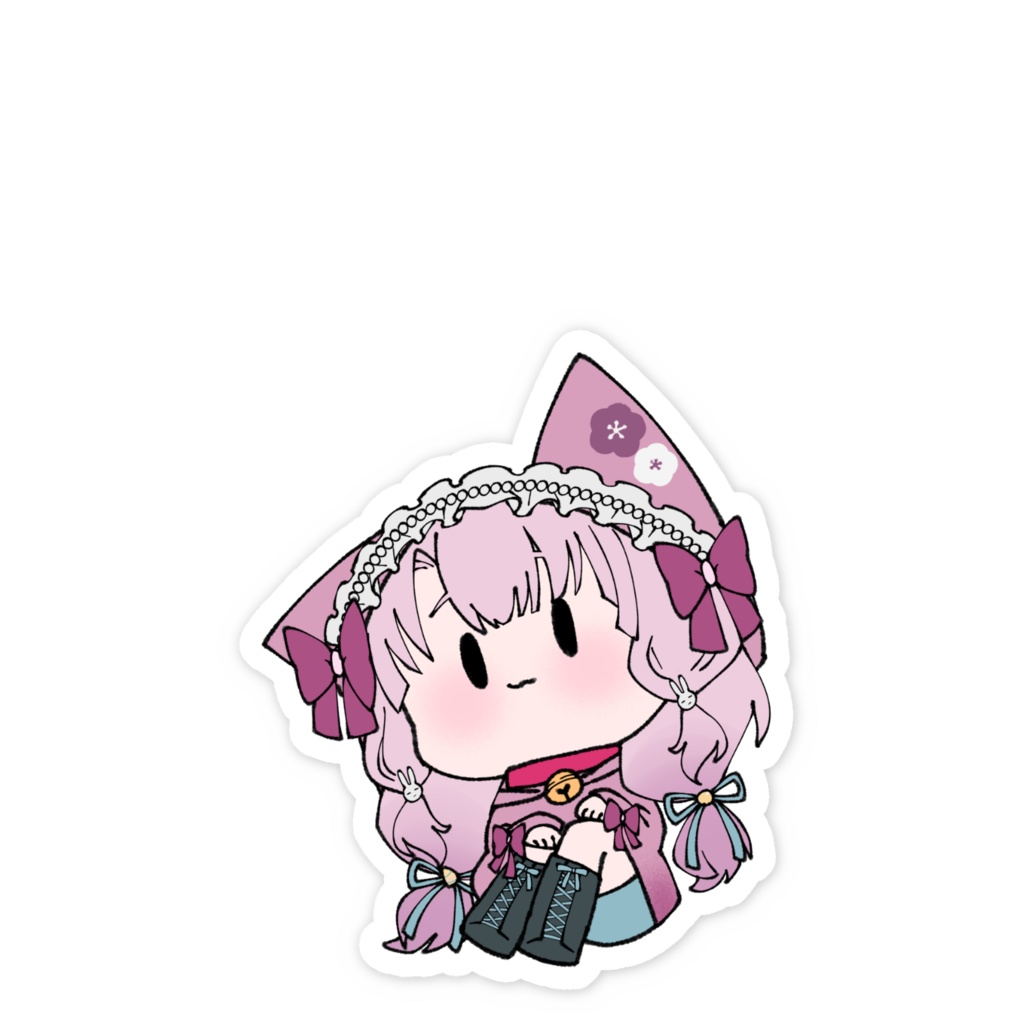 猫パーカースマホステッカー