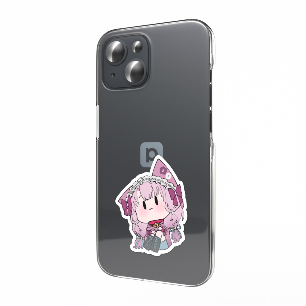 猫パーカースマホステッカー