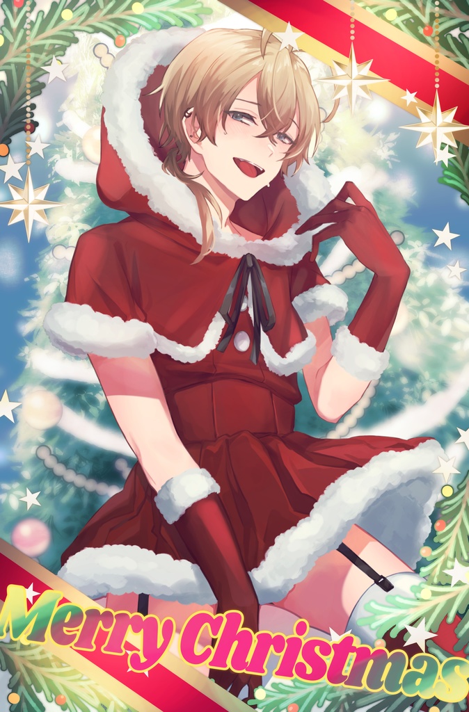 クリスマスフレーム＋背景素材