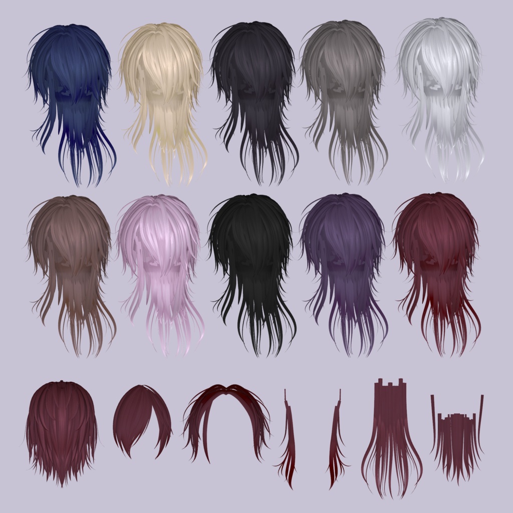Vhair【10アバター対応/VRC Hair】