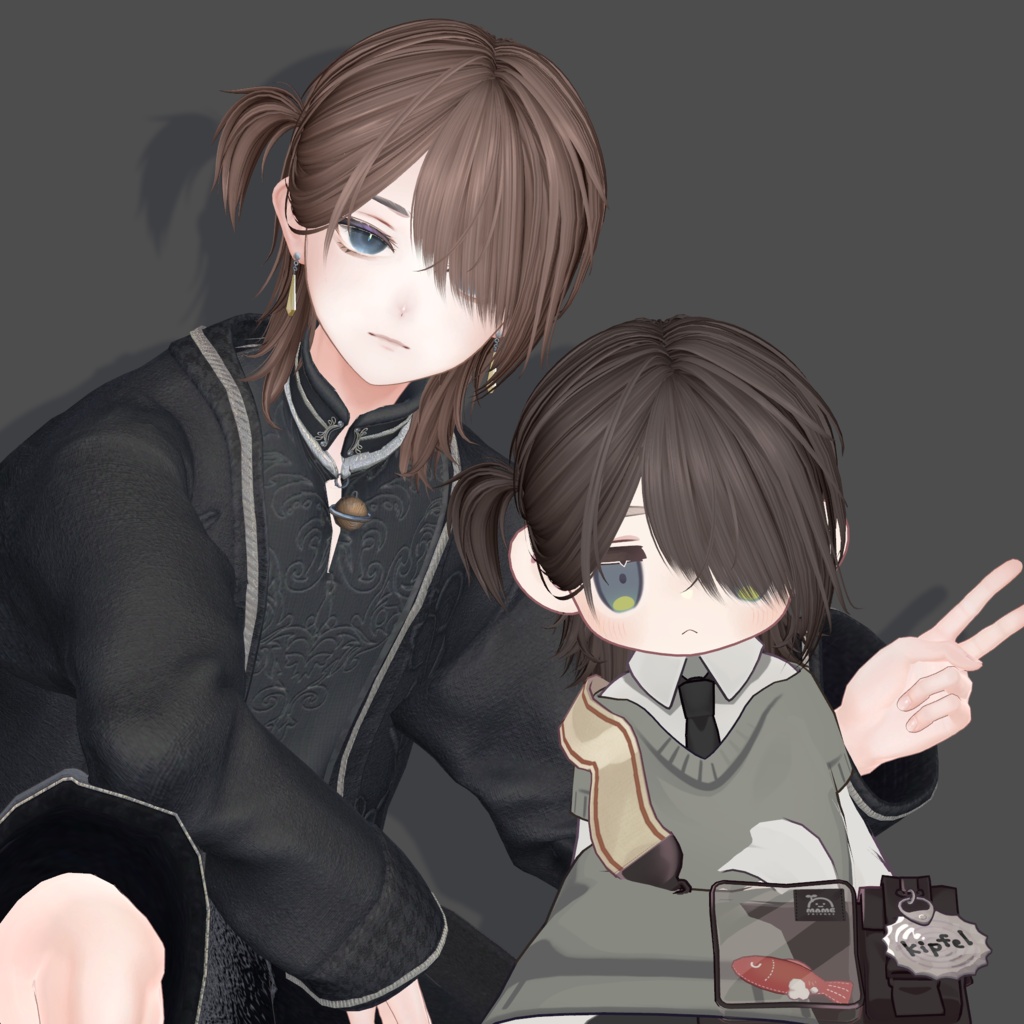 ハーフサイドテール HalfSideTail【9アバター対応/VRC Hair】
