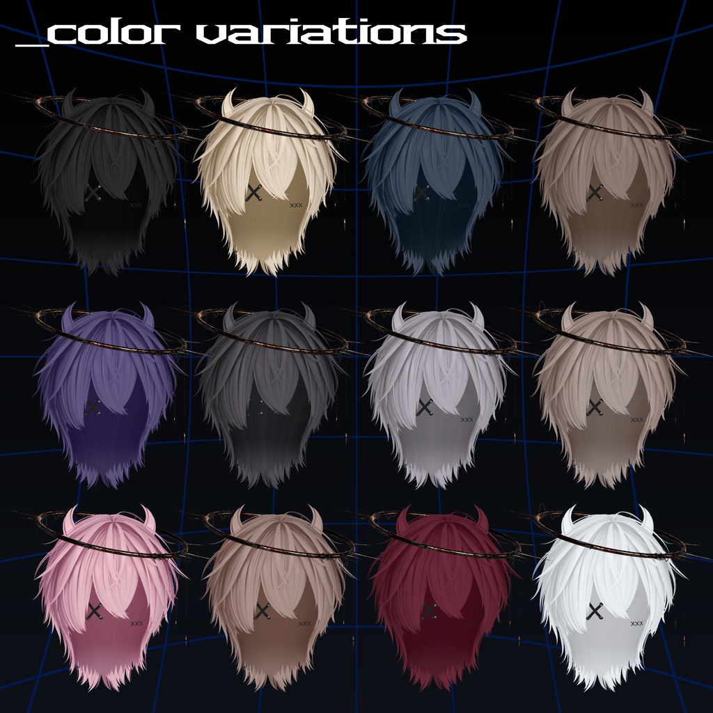 小悪魔ショートウルフ【10アバター対応/VRC Hair】Halloween向け髪型