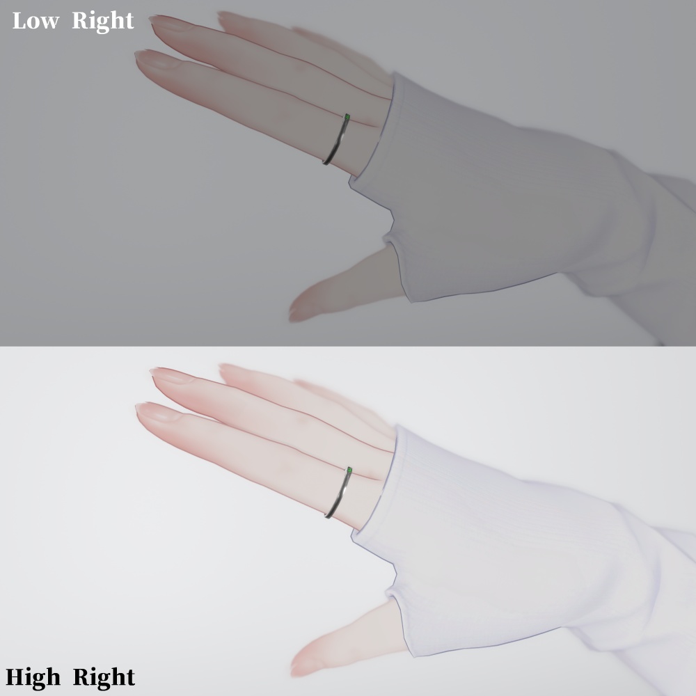 【無料/お布施】宝石付きのシンプルな指輪【VRChat想定】