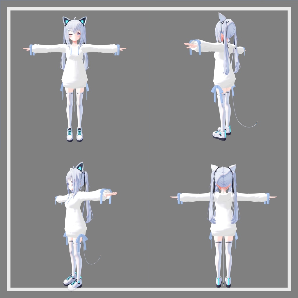 リボンパーカー | Ribbon Hoodie【VRChat想定】
