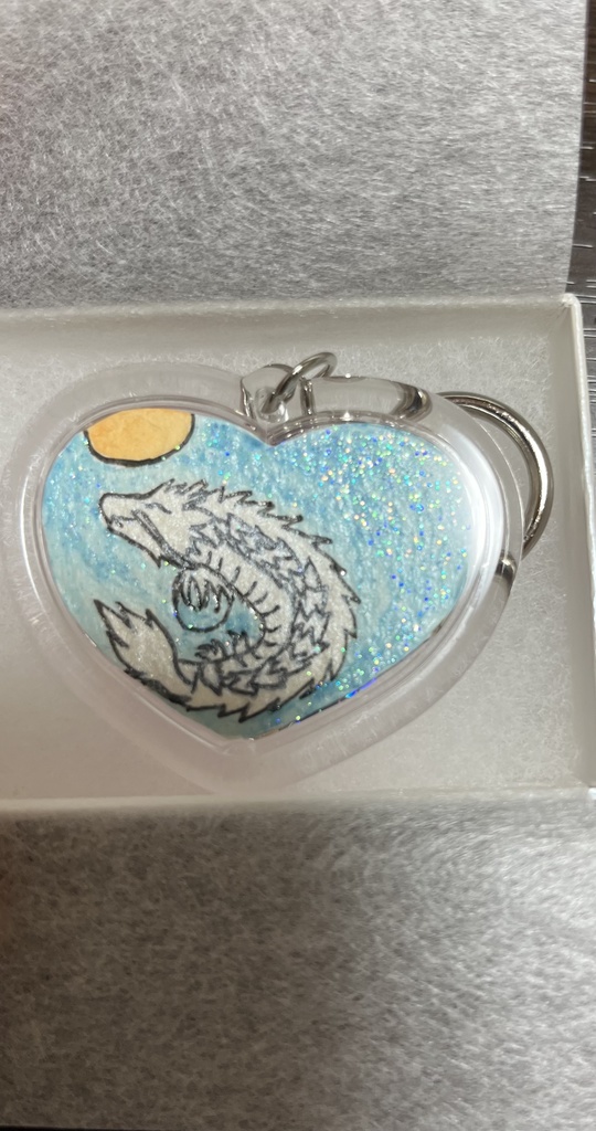 白龍のキラキラアートインキーホルダー