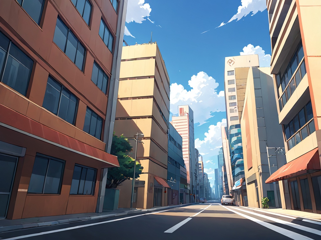 【AI背景05】街下から×4枚