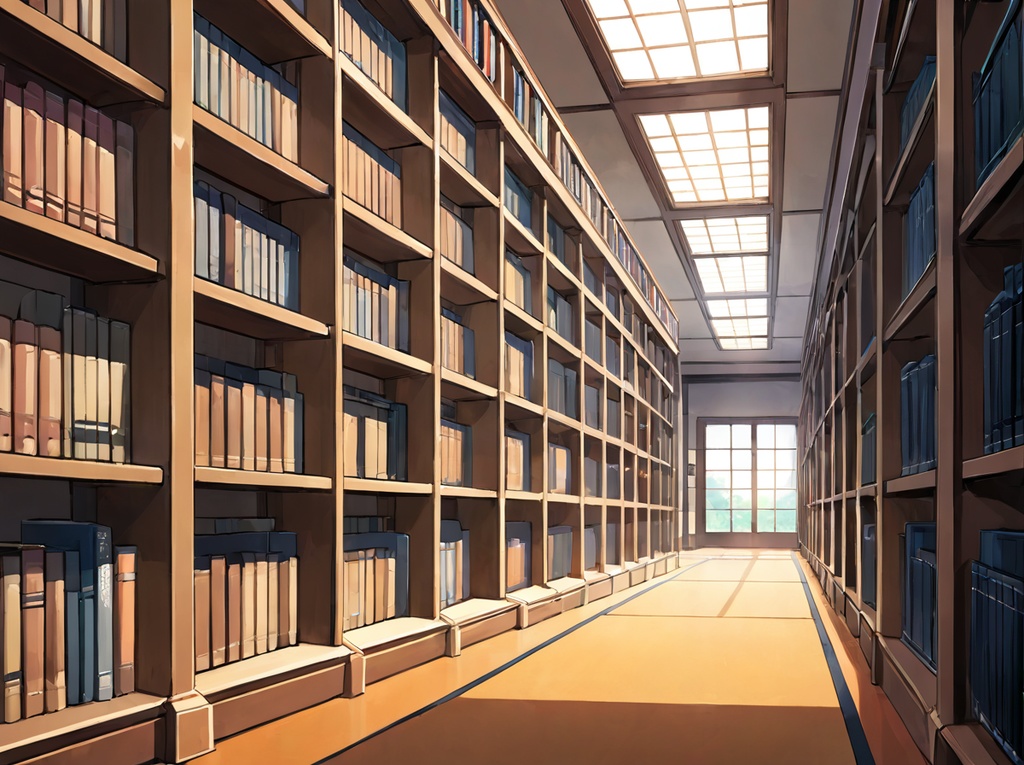 【AI背景53】図書館室内×4枚