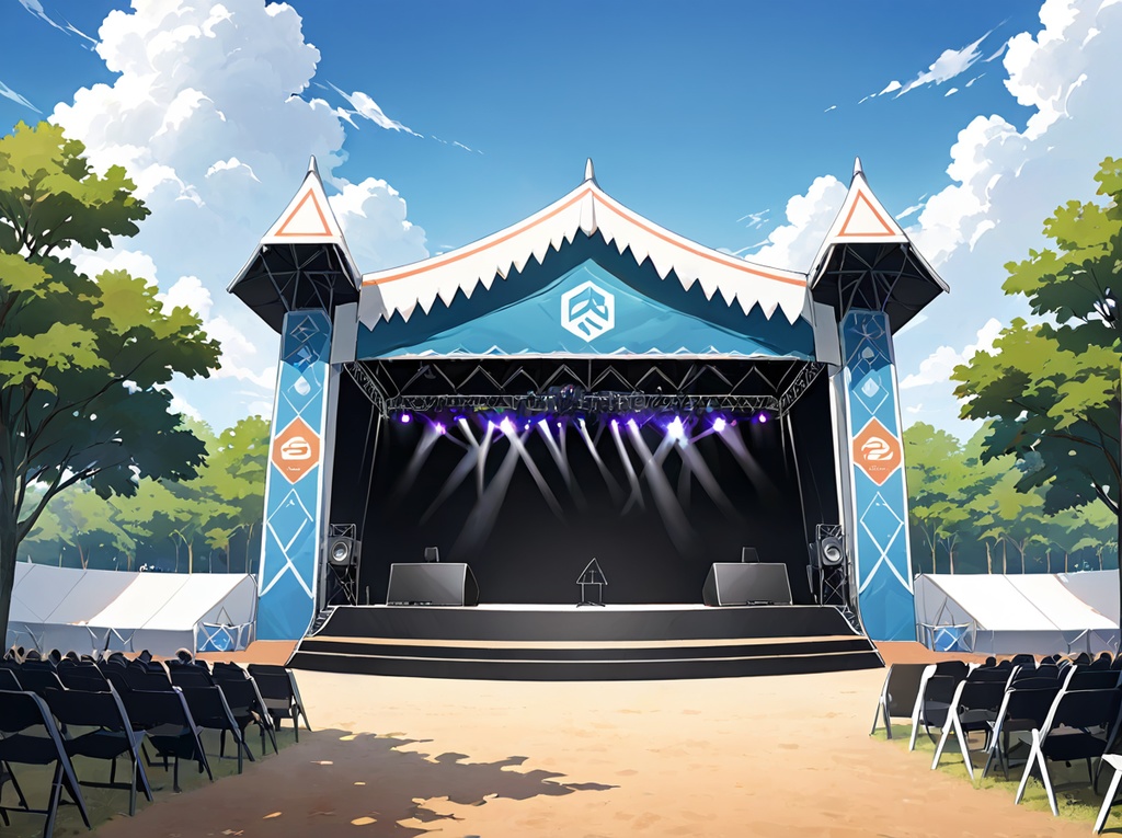 【AI背景83】屋外ライブハウス×2枚