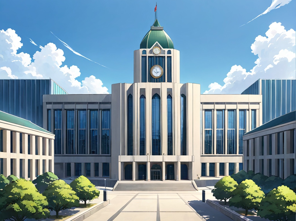 【AI背景90】モダン建築市役所×8枚