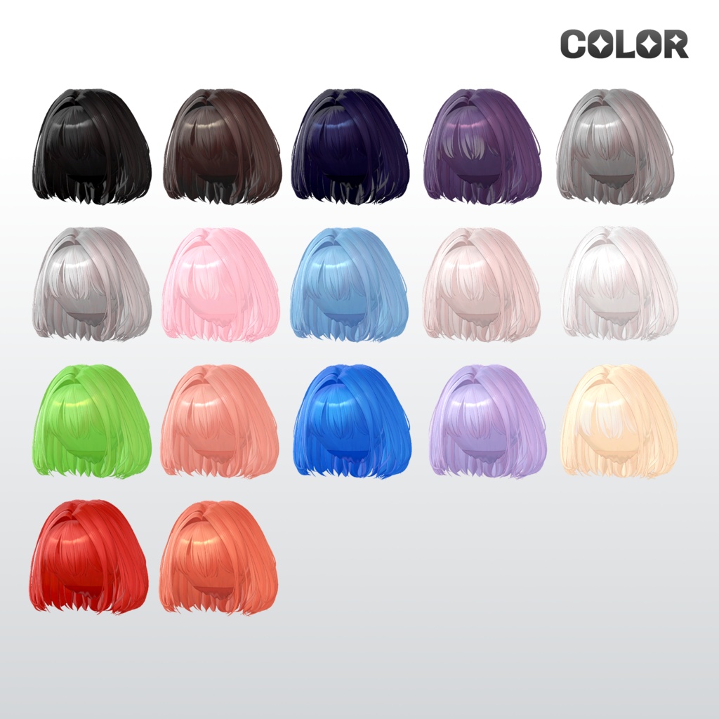 bobbed hair 【VRC Hair】【13アバター対応】