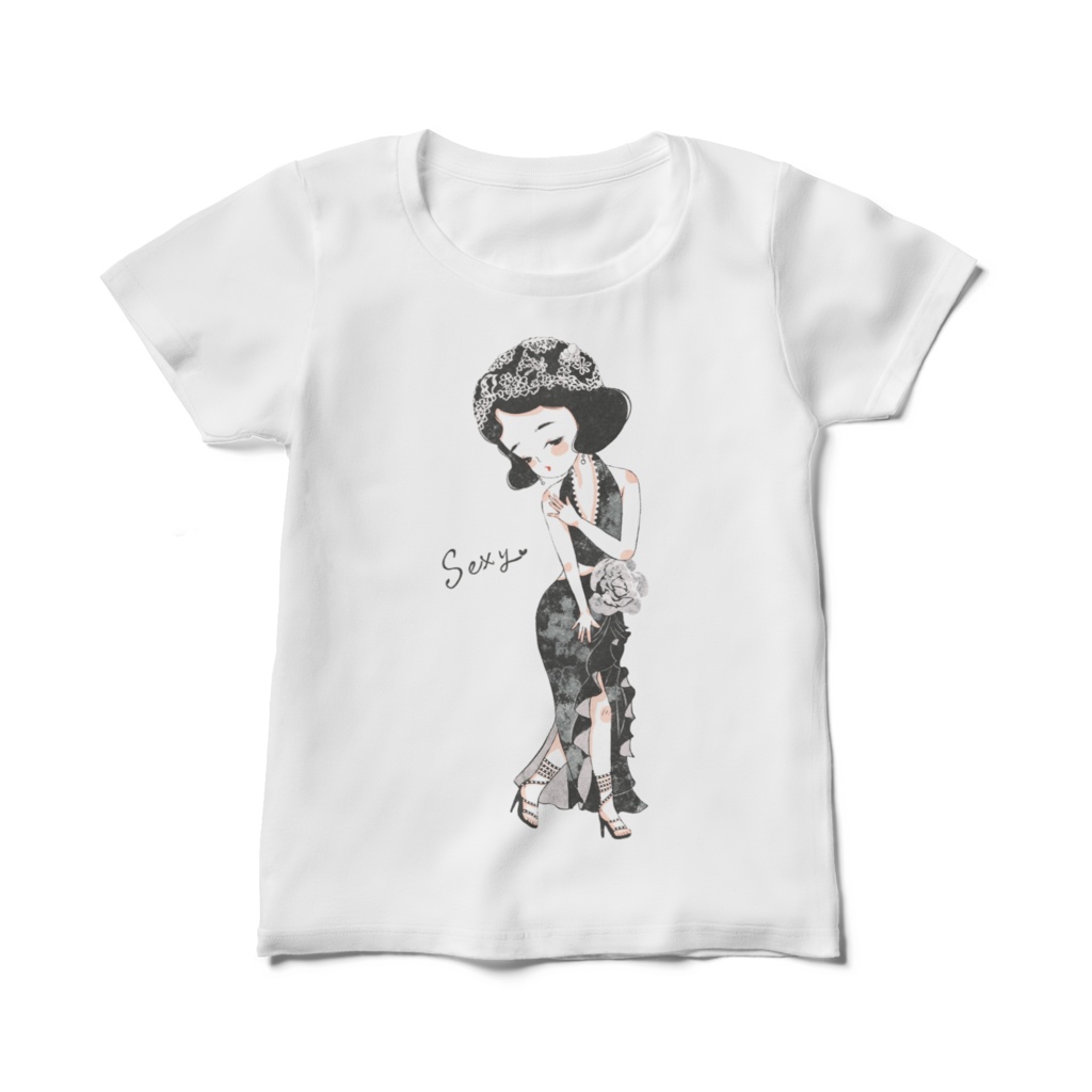 レディースTシャツ 手書きイラスト セクシーポーズ