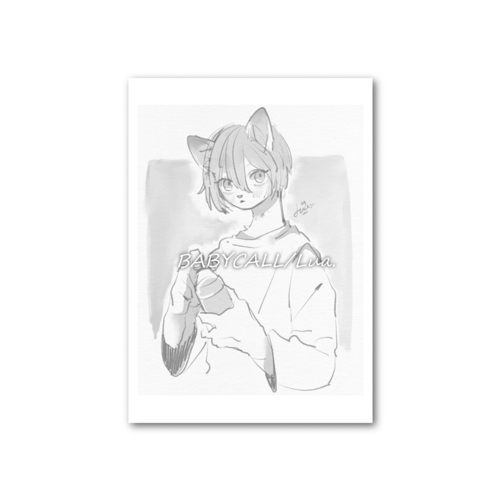 イラストカード【ふんわりカラーねこ】