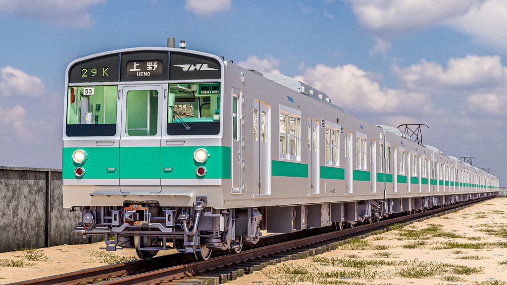 日本の電車 常磐線 JNR JR 203号車 / Rigged Japanese Train Joban Line JNR JR 203