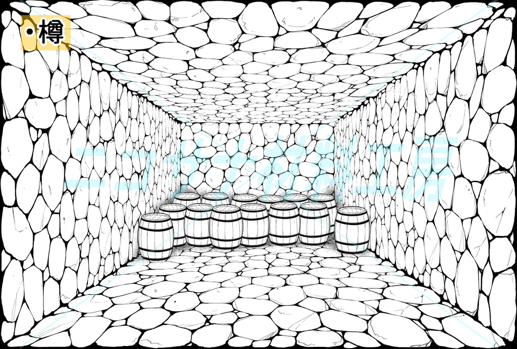 「ダンジョン背景」線画バージョン