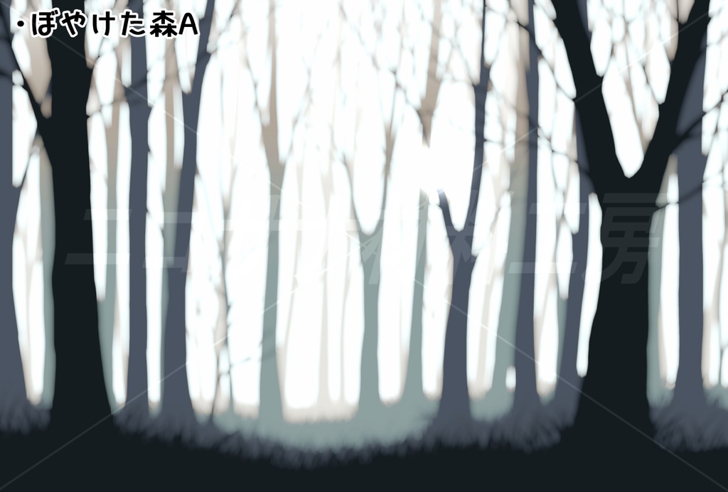 「ぼやけた森と水晶」画像素材