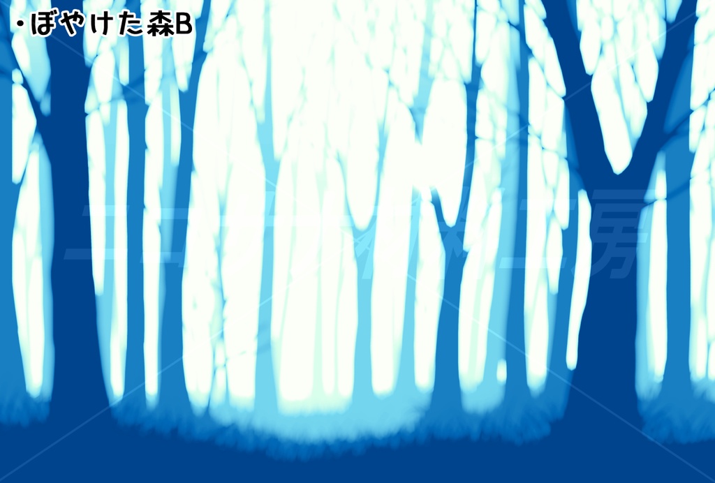 「ぼやけた森と水晶」画像素材