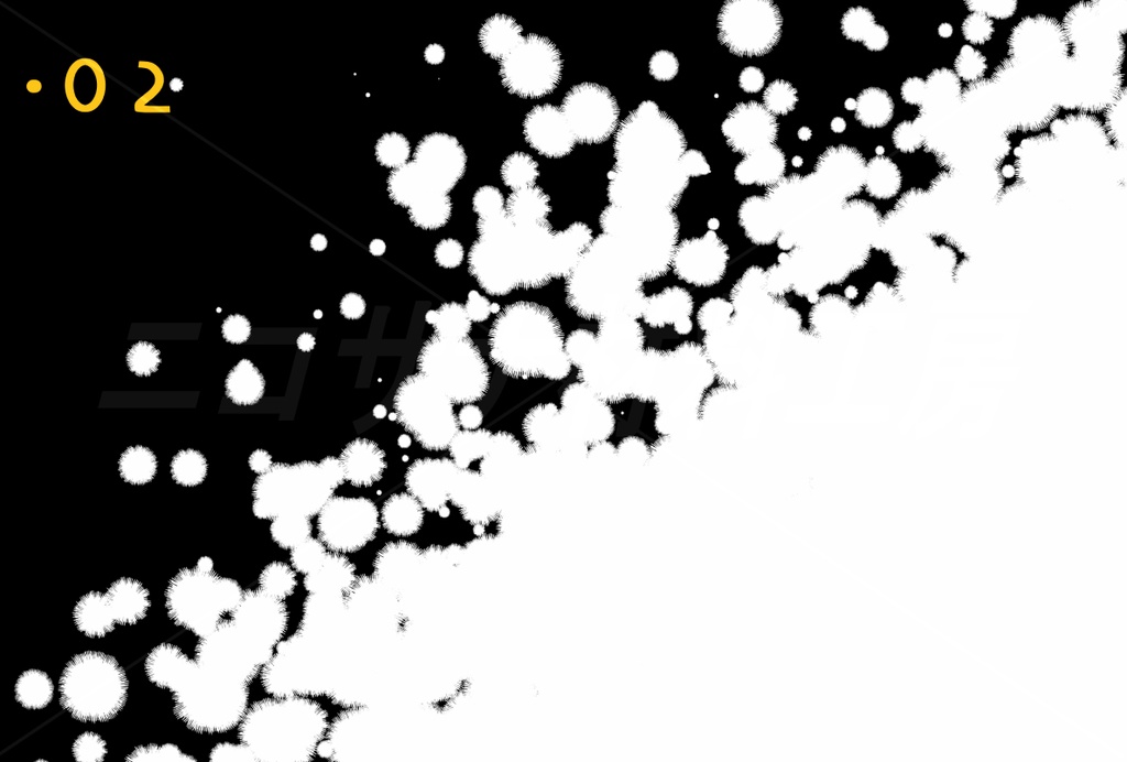 「ぽわぽわモノクロ背景」画像素材7種