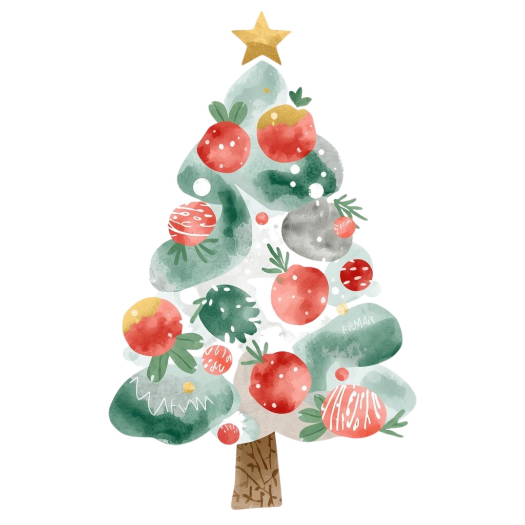 ほっこりクリスマスクリップアート 12種セット|サンタ&冬アイテム|PNG