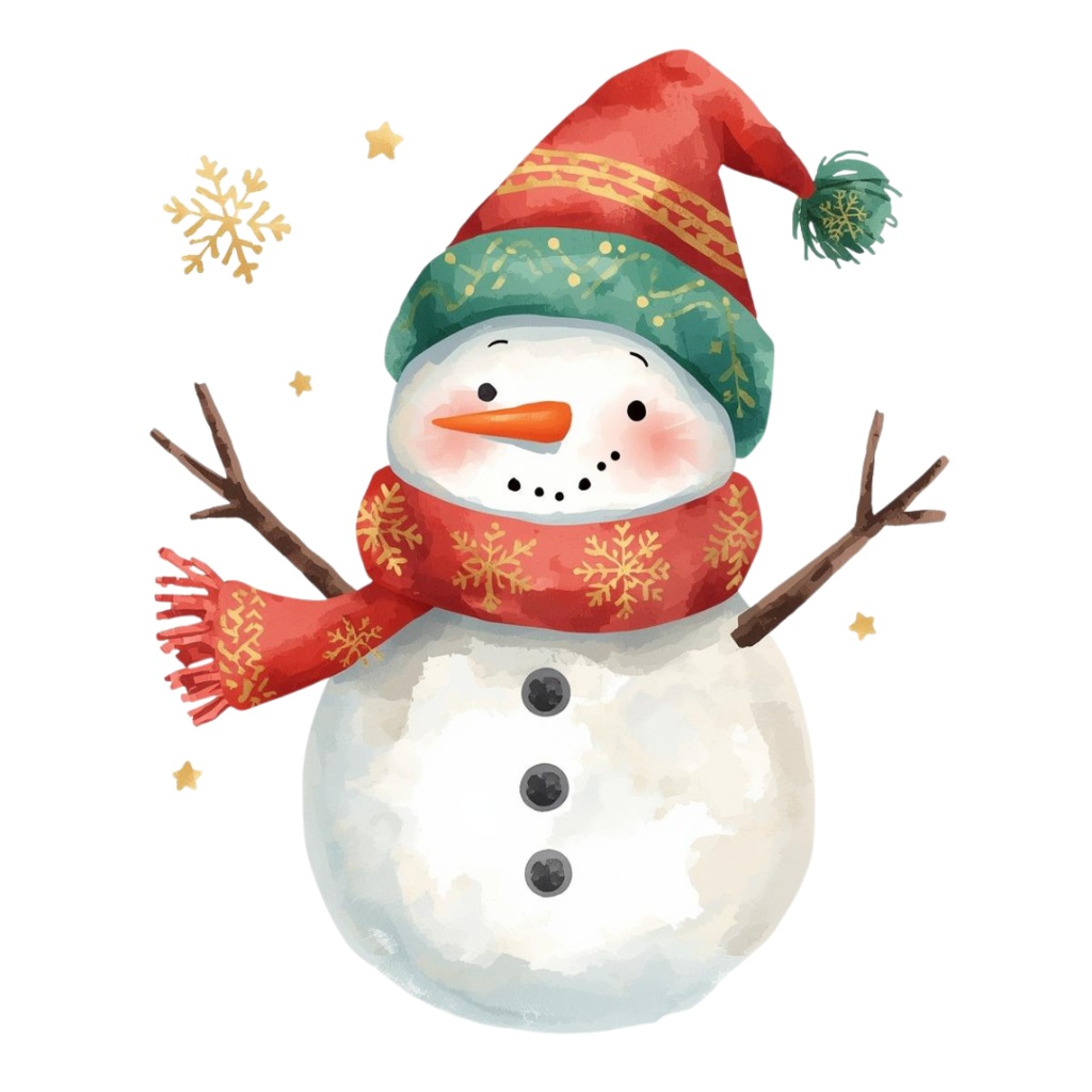 ほっこりクリスマスクリップアート 12種セット|サンタ&冬アイテム|PNG