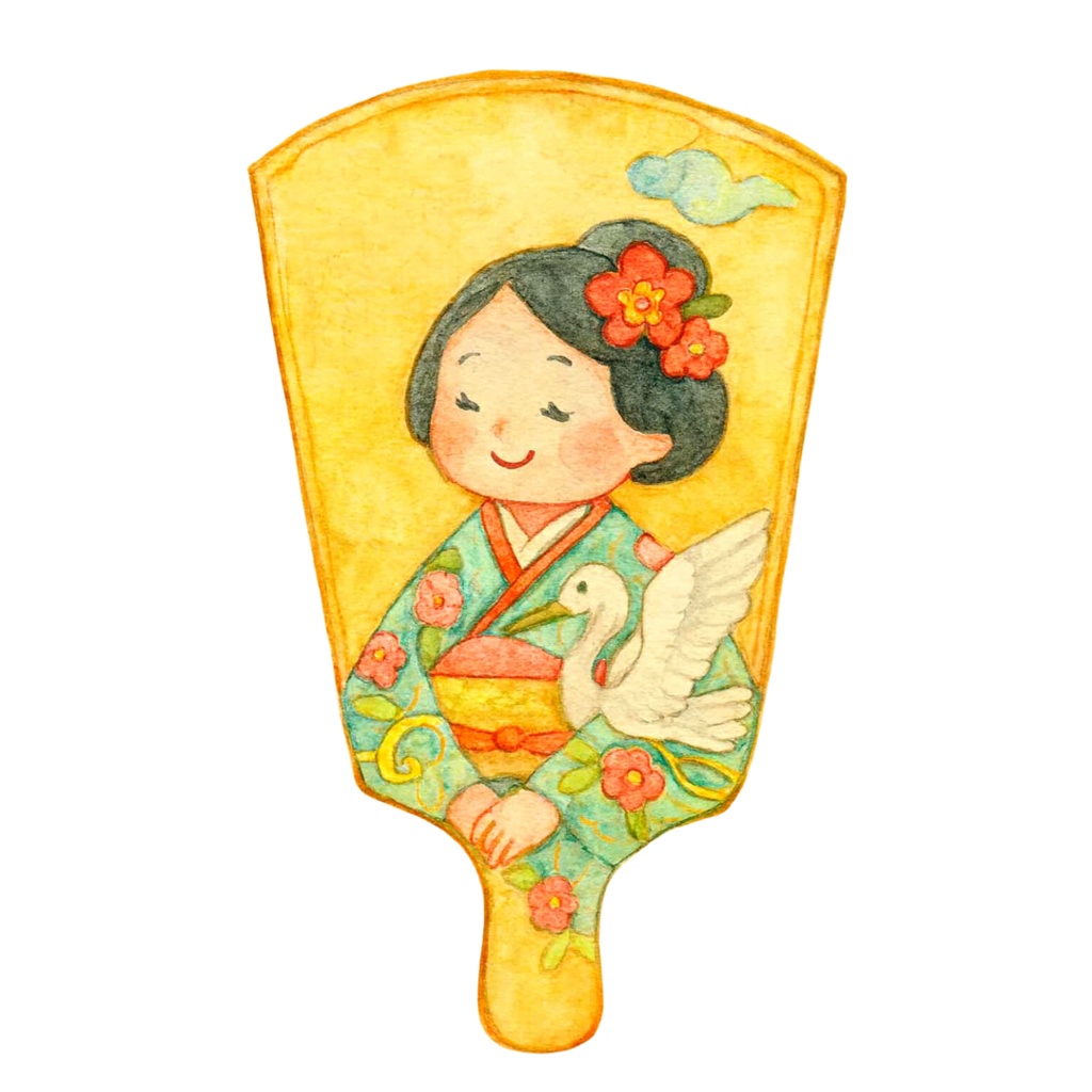 和風×かわいい水彩クリップアート13点|干支・縁起物のお正月イラスト素材セット(PNG背景透過)