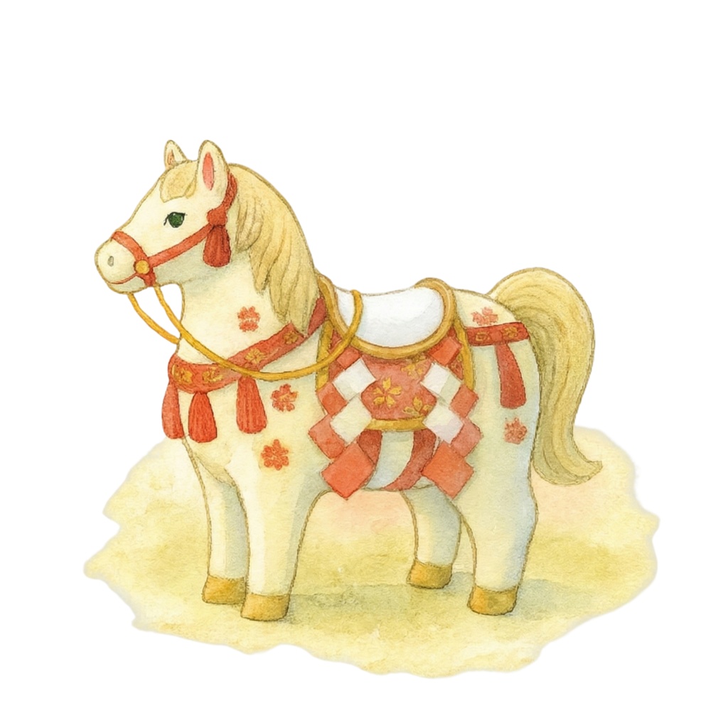 和風×かわいい水彩クリップアート13点|干支・縁起物のお正月イラスト素材セット(PNG背景透過)