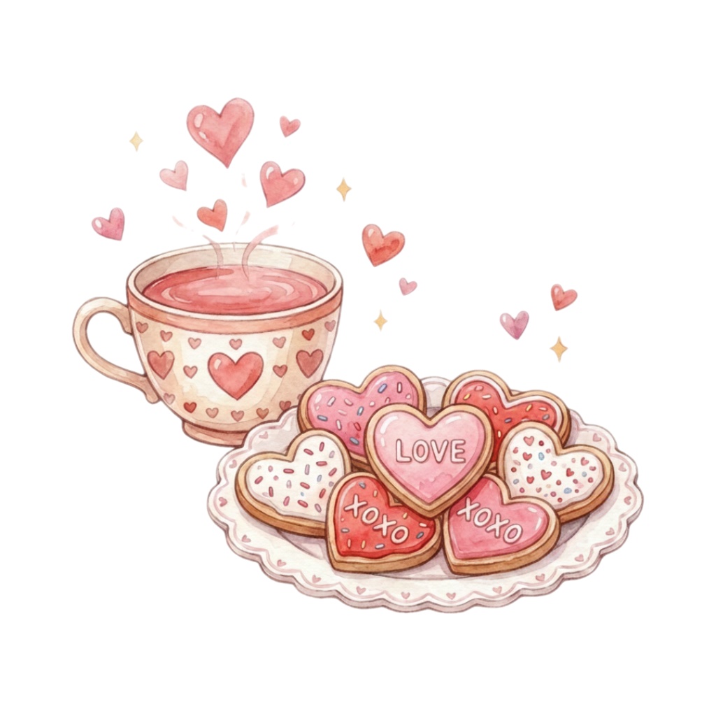 やさしいタッチのバレンタインクリップアート素材集 13点セット