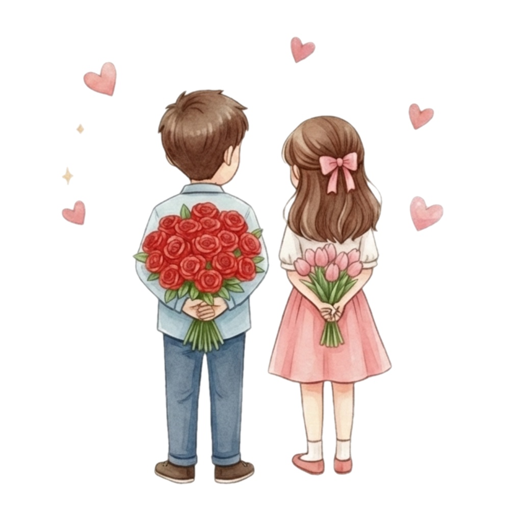 やさしいタッチのバレンタインクリップアート素材集 13点セット