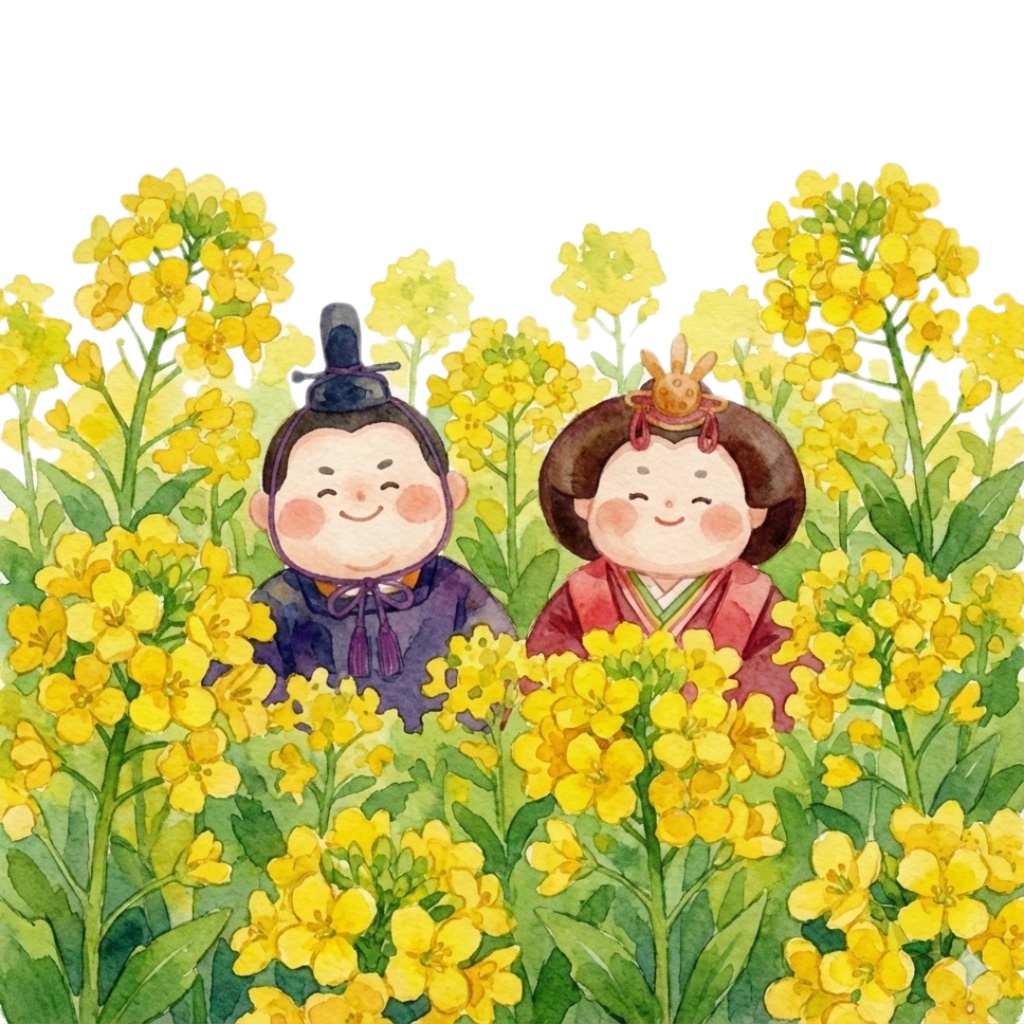 ふんわり可愛いひな祭り素材集。お雛様・縁起物クリップアートセット(透過PNG)