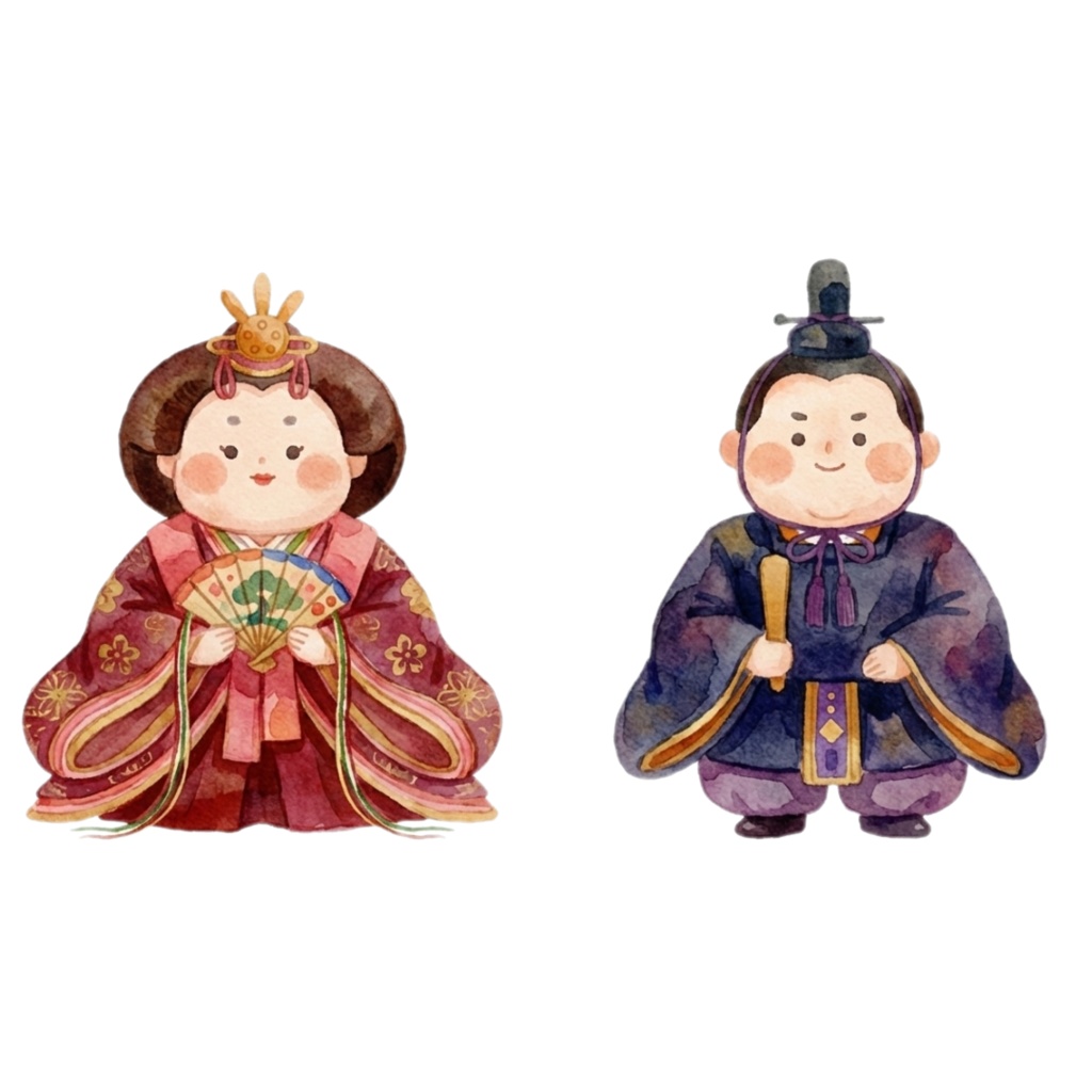 ふんわり可愛いひな祭り素材集。お雛様・縁起物クリップアートセット(透過PNG)