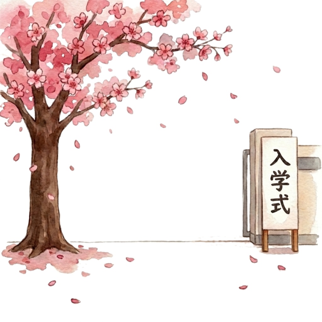 春のはじまり|入園・入学 水彩クリップアート〈透過PNG・12点〉