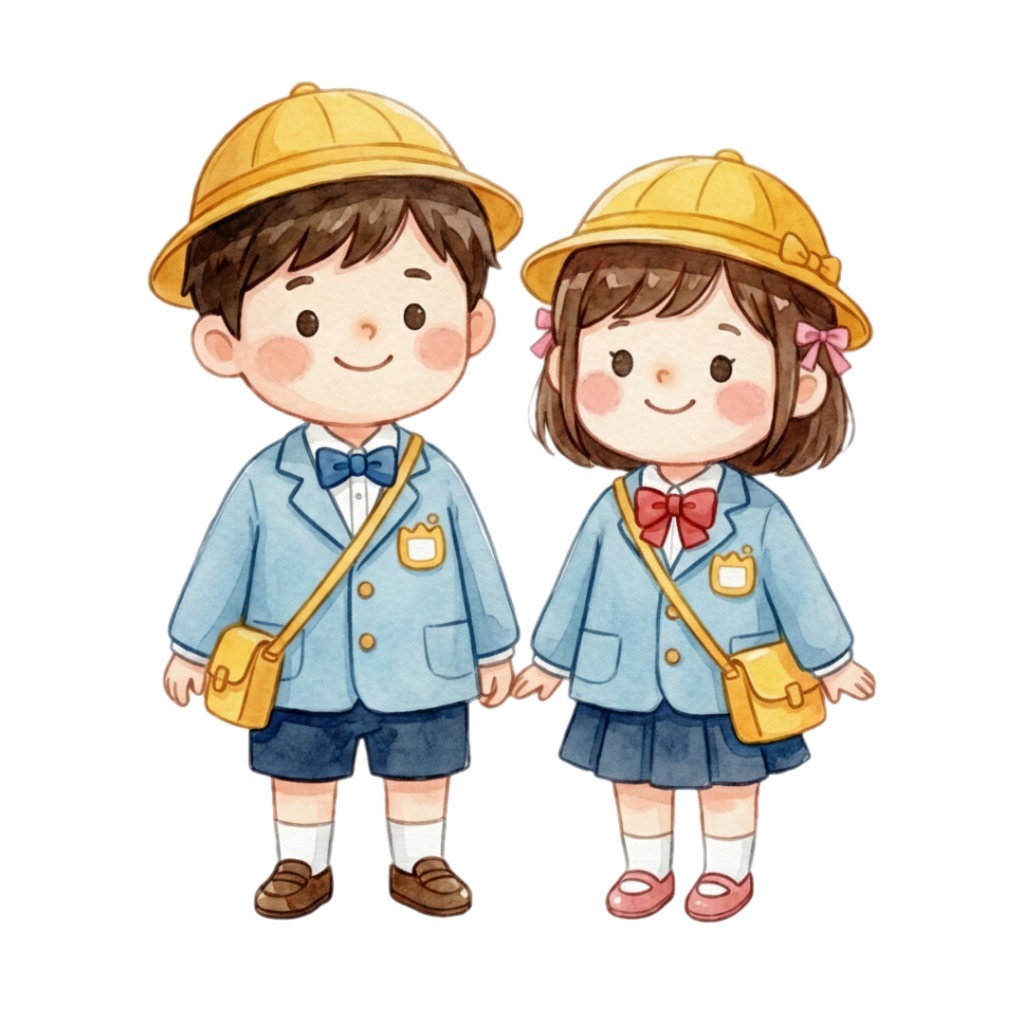 春のはじまり|入園・入学 水彩クリップアート〈透過PNG・12点〉