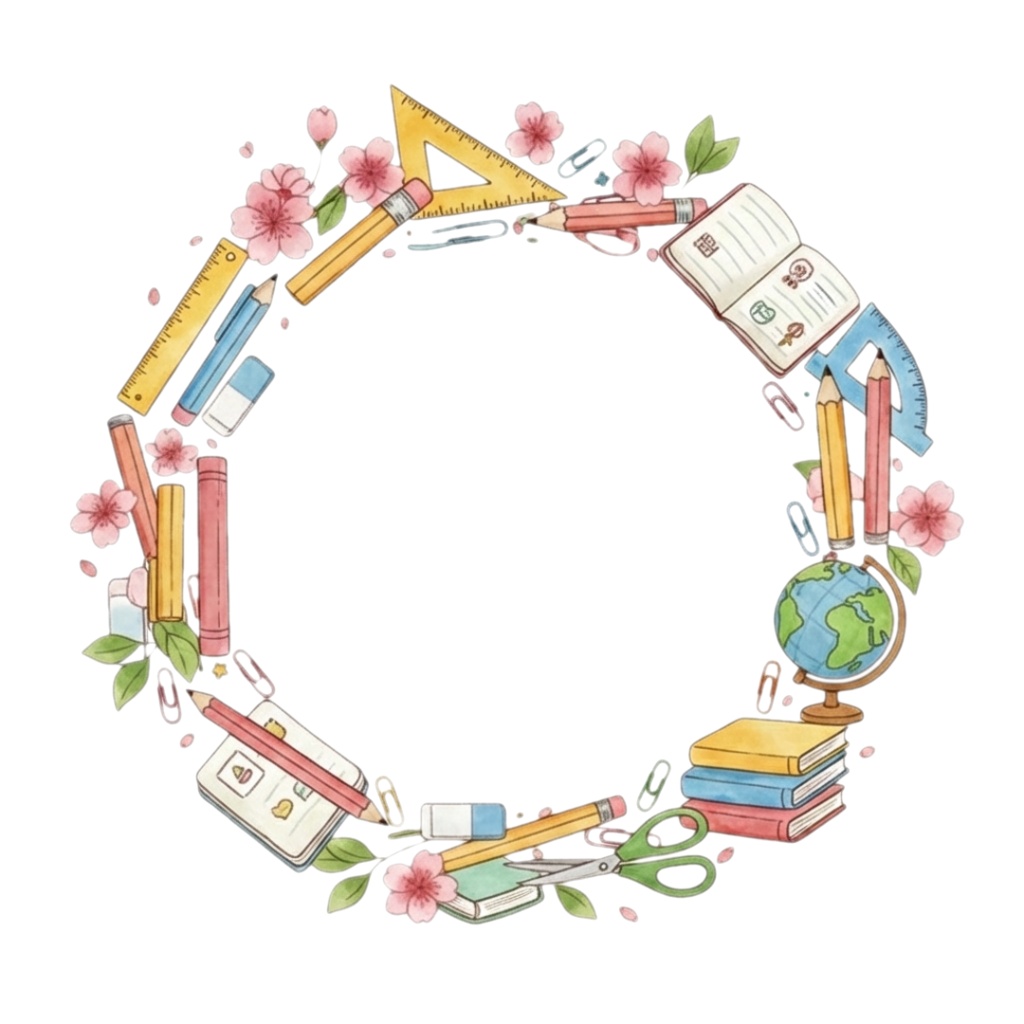 春のはじまり|入園・入学 水彩クリップアート〈透過PNG・12点〉