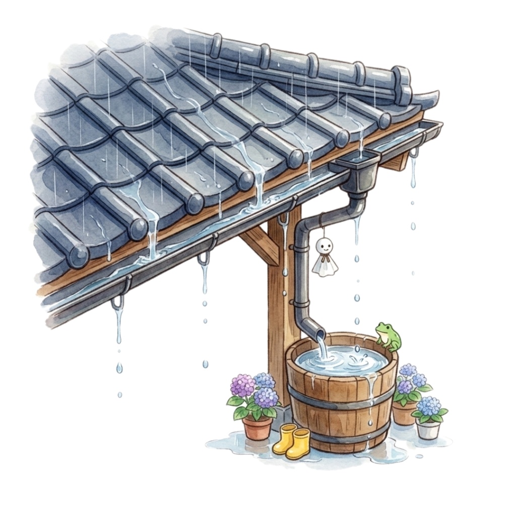やさしい雨の物語 - 梅雨の水彩クリップアート集12点セット|PNG背景透過
