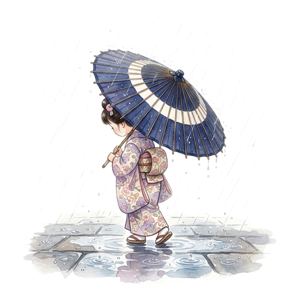 やさしい雨の物語 - 梅雨の水彩クリップアート集12点セット|PNG背景透過