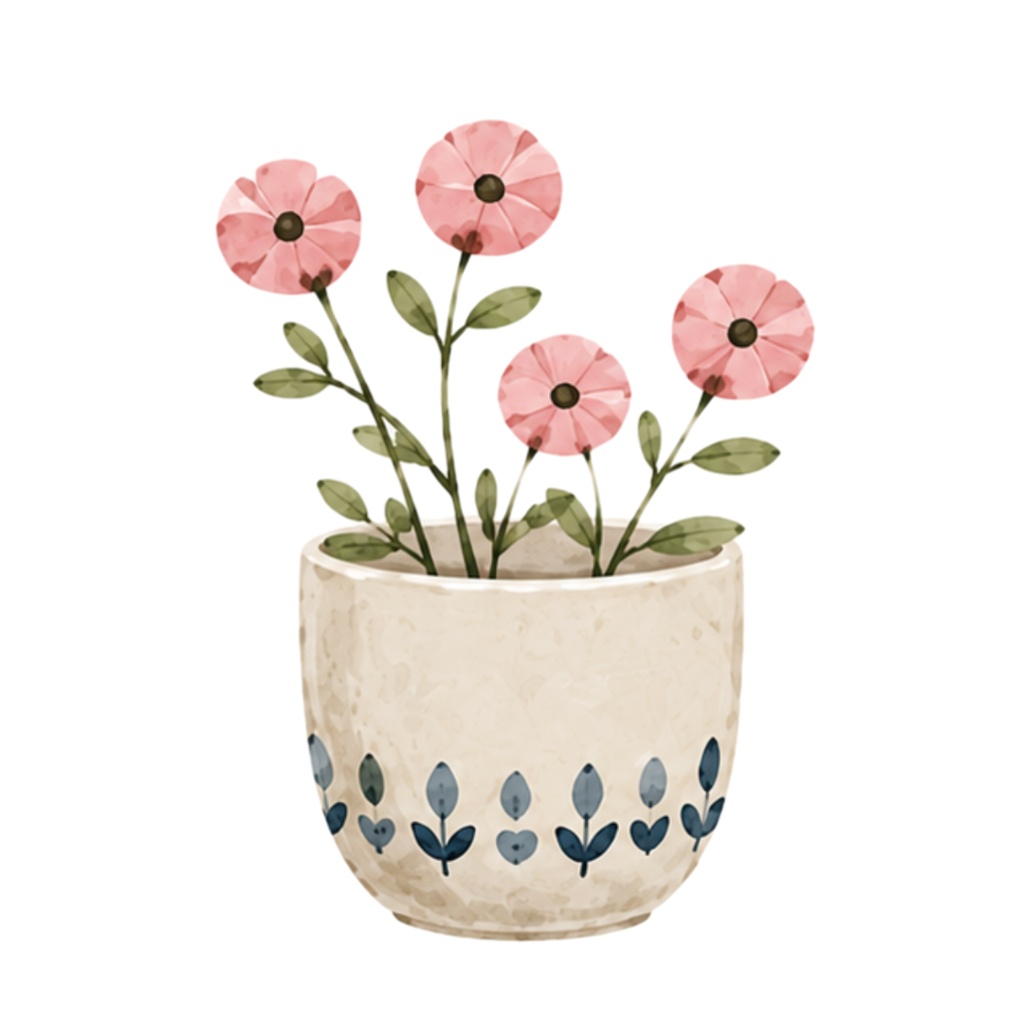 Nordic Flower Vases|Watercolor Clipart Collection(30点)