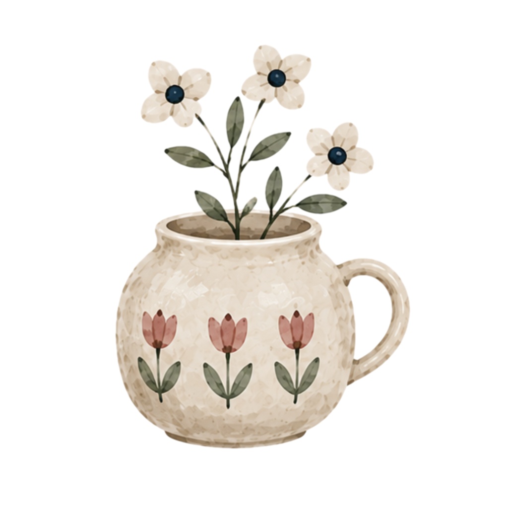 Nordic Flower Vases|Watercolor Clipart Collection(30点)