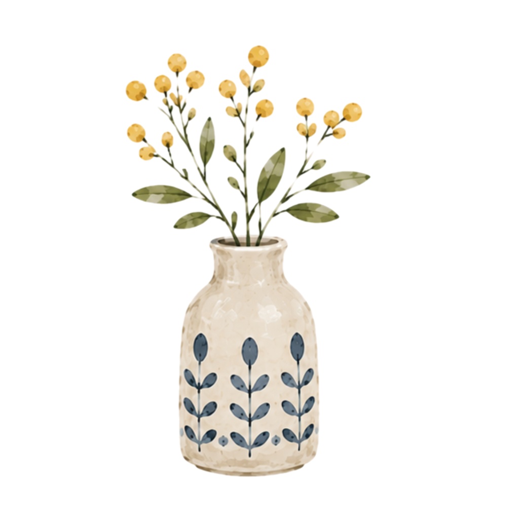 Nordic Flower Vases|Watercolor Clipart Collection(30点)