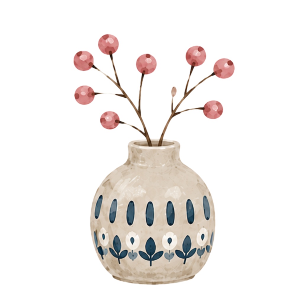 Nordic Flower Vases|Watercolor Clipart Collection(30点)