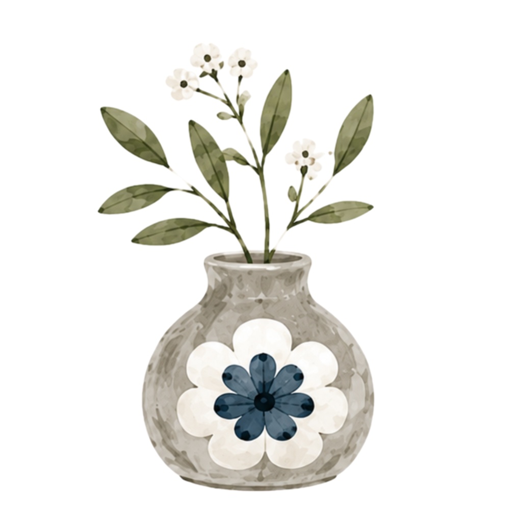 Nordic Flower Vases|Watercolor Clipart Collection(30点)